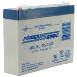 Power-Sonic AGM General Purpose PS-1228 2.8Ah 12V Rechargeable Sealed Lead Acid (SLA) Battery - F1 Terminal