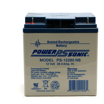 Power-Sonic AGM General Purpose PS-12280 28Ah 12V Rechargeable Sealed Lead Acid (SLA) Battery - NB or F2 Terminals