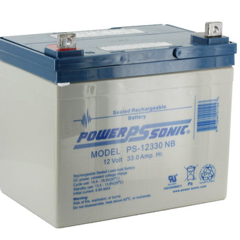 Power-Sonic AGM General Purpose PS-12330 33Ah 12V Rechargeable Sealed Lead Acid (SLA) Battery - NB Terminal