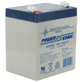 Power-Sonic AGM General Purpose PS-1250 5Ah 12V Rechargeable Sealed Lead Acid (SLA) Battery - F1 or F2 Terminal