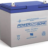Power-Sonic PS-12550B 55Ah 12V Rechargeable Sealed Lead Acid (SLA) Battery - Button Terminal