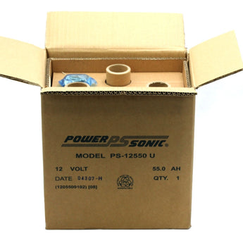 Power-Sonic AGM General Purpose PS-12550 55Ah 12V Rechargeable Sealed Lead Acid (SLA) Battery - U Terminal