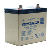 Power-Sonic AGM General Purpose PS-12550 55Ah 12V Rechargeable Sealed Lead Acid (SLA) Battery - U Terminal