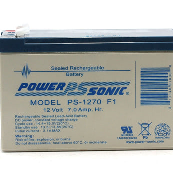 Power-Sonic AGM General Purpose PS-1270 7Ah 12V Rechargeable Sealed Lead Acid (SLA) Battery - F1 or F2 Terminal