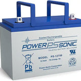 Power-Sonic PS-12750B 75Ah 12V Rechargeable Sealed Lead Acid (SLA) Battery - Button Terminal