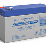Power-Sonic AGM General Purpose PS-1280 8Ah 12V Rechargeable Sealed Lead Acid (SLA) Battery - F1 or F2 Terminal