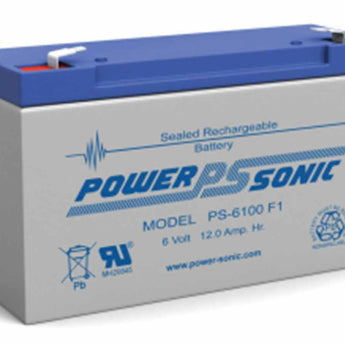 Power-Sonic AGM General Purpose PS-6100 12Ah 6V Rechargeable Sealed Lead Acid (SLA) Battery - F1 or F2 Terminal