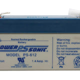 Power-Sonic PS-612 1.4AH 6V Rechargeable Sealed Lead Acid (SLA) Battery - F1 Terminal