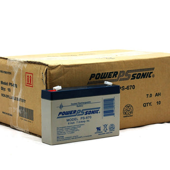 Power-Sonic AGM General Purpose PS-670 7Ah 6V Rechargeable Sealed Lead Acid (SLA) Battery - F1 Terminal