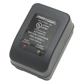 Power-Sonic PSC-61000ACX 6V 1 Amp C-Series Sealed Lead Acid Battery Charger - DOE Compliant - Plug-in Design
