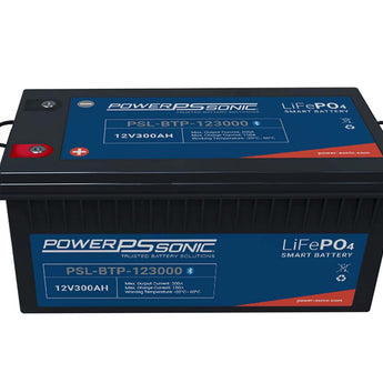 Power-Sonic PSL-BTP-123000 Bluetooth Enabled 300AH 12.8V Rechargeable Lithium Iron Phosphate (LiFePO4) Battery - M8 Terminals
