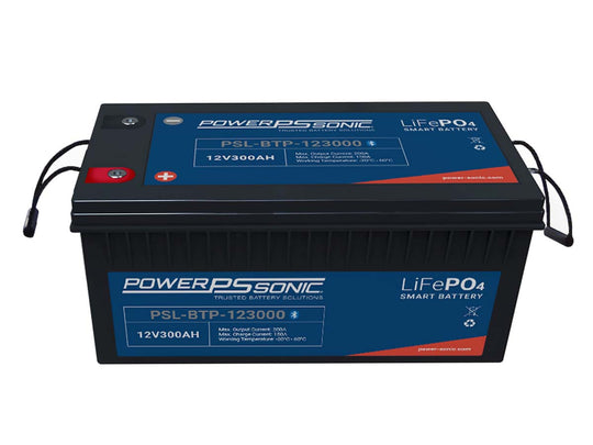 Power-Sonic PSL-BTP-123000 Bluetooth Enabled 300AH 12.8V Rechargeable Lithium Iron Phosphate (LiFePO4) Battery - M8 Terminals
