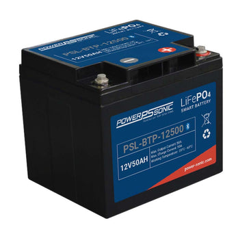 Power-Sonic PSL-BTP-12500 Blue Tooth Enabled 50AH 12.8V Rechargeable Lithium Iron Phosphate (LiFePO4) Battery - M6 Terminals