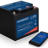 Power-Sonic PSL-BTP-12500 Blue Tooth Enabled 50AH 12.8V Rechargeable Lithium Iron Phosphate (LiFePO4) Battery - M6 Terminals