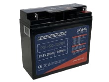 Power-Sonic PSL-SC-12200 20AH 12.8V Rechargeable Deep Cycle Lithium Iron Phosphate (LiFePO4) Battery - NB Terminals