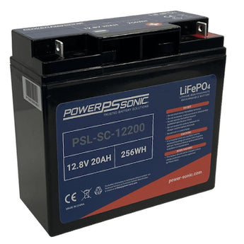 Power-Sonic PSL-SC-12200 20AH 12.8V Rechargeable Deep Cycle Lithium Iron Phosphate (LiFePO4) Battery - NB Terminals