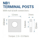 Power-Sonic PSL-SC-12200 20AH 12.8V Rechargeable Deep Cycle Lithium Iron Phosphate (LiFePO4) Battery - NB Terminals