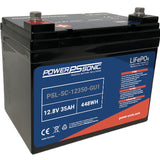 Power-Sonic PSL-SC-12350-GU1 35AH 12.8V Group U1 Rechargeable Deep Cycle Lithium Iron Phosphate (LiFePO4) Battery - M8 Terminals