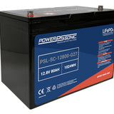 Power-Sonic PSL-SC-12800-G27 80AH 12.8V Group 27 Rechargeable Deep Cycle Lithium Iron Phosphate (LiFePO4) Battery - M8 Terminals