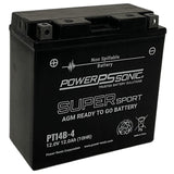 Power-Sonic PT14B-4 12Ah 12V Ultra Sport Series Sealed Lead Acid (SLA) Battery - 190CCA