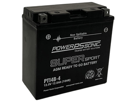 Power-Sonic PT14B-4 12Ah 12V Ultra Sport Series Sealed Lead Acid (SLA) Battery - 190CCA