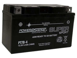 Power-Sonic PT7B-4 6.5Ah 12V Ultra Sport Series Sealed Lead Acid (SLA) Battery - 115 CCA