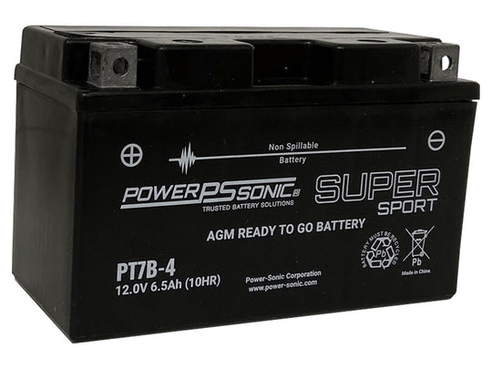Power-Sonic PT7B-4 6.5Ah 12V Ultra Sport Series Sealed Lead Acid (SLA) Battery - 115 CCA