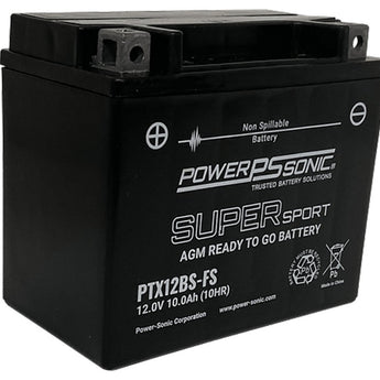 Power-Sonic PTX12BS-FS 10Ah 12V Ultra Sport Series Sealed Lead Acid (SLA) Battery - 180CCA