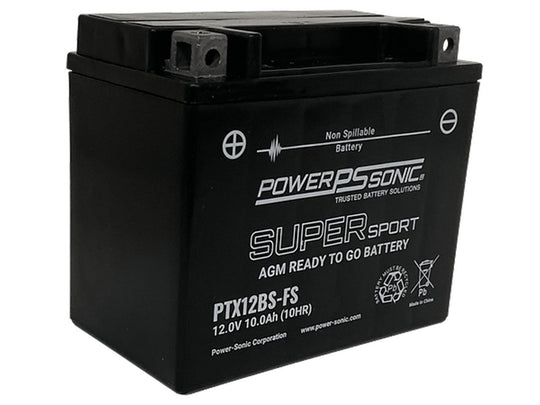 Power-Sonic PTX12BS-FS 10Ah 12V Ultra Sport Series Sealed Lead Acid (SLA) Battery - 180CCA