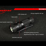 Powertac E10R Rechargeable Flashlight - 600 Lumens - CREE XM-L2 U2 LED - Includes 1 x RCR123A