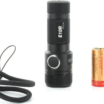 Powertac E10R Rechargeable Flashlight - 600 Lumens - CREE XM-L2 U2 LED - Includes 1 x RCR123A