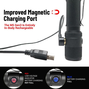 Powertac M5-G3 Rechargeable LED Flashlight - CREE XM-L2 U3 - 2030 Lumens - Includes 1 x 18650