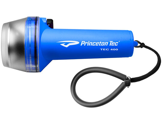 Princeton Tec TEC 400 Dive Light - Halogen Bulb - 50 Lumens - Includes 4 x C - Blue