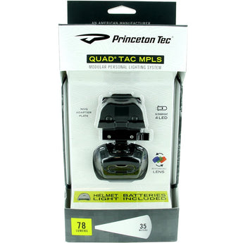 Princeton Tec Quad Tactical MPLS Headlamp - 4 x LEDs - 78 Lumens - Includes Colored Filters - Includes 3 x AAAs - Black, Olive Drab, Camo and Tan