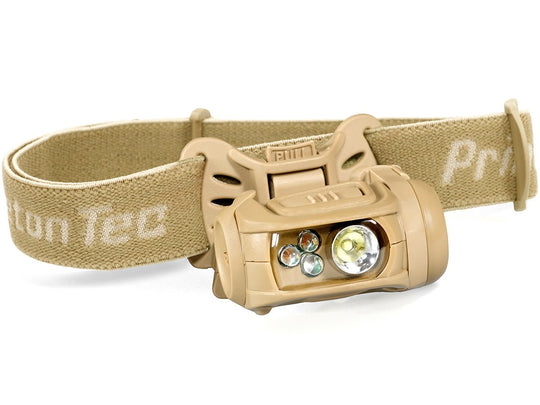 Princeton Tec Remix Pro MPLS Headlamp - Red, Blue, IR and White LED - 150 Lumens - Includes 1x CR123A - Tan