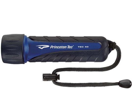 Princeton Tec TEC 40 Dive Light - Halogen Bulb - 28 Lumens - Class I Div 2 - Includes 4 x AAs - Blue