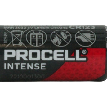 Duracell Procell PL CR123A (216PK) 1400mAh 3V Lithium Primary (LiMNO2) Button Top Batteries (PL123BKD) - Case of 216 (18 x 12-Packs)