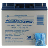 Power-Sonic AGM General Purpose PS-12180 18Ah 12V Rechargeable Sealed Lead Acid (SLA) Battery - NB Terminal