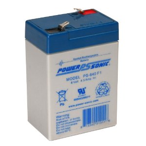 Power-Sonic AGM General Purpose PS-640F 4.5Ah 6V Rechargeable Sealed Lead Acid (SLA) Battery - F1 Terminal