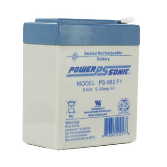 Power-Sonic PS-682F 9AH 6V Rechargeable Sealed Lead Acid (SLA) Battery - F1 Terminal