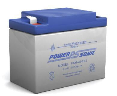 Power-Sonic PSG-450 SLA Battery 4-Volt 5-AH F2 Terminal