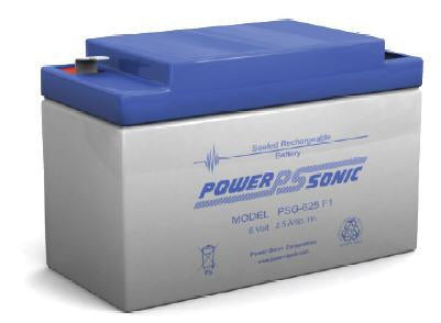 Power-Sonic PSG-625 SLA Battery 6-Volt 2.5-AH F1 Terminal