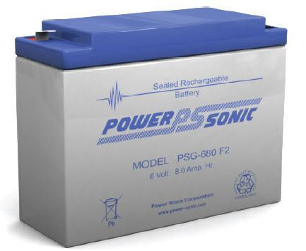 Power-Sonic PSG-680 SLA Battery 6-Volt 8-AH F2 Terminal