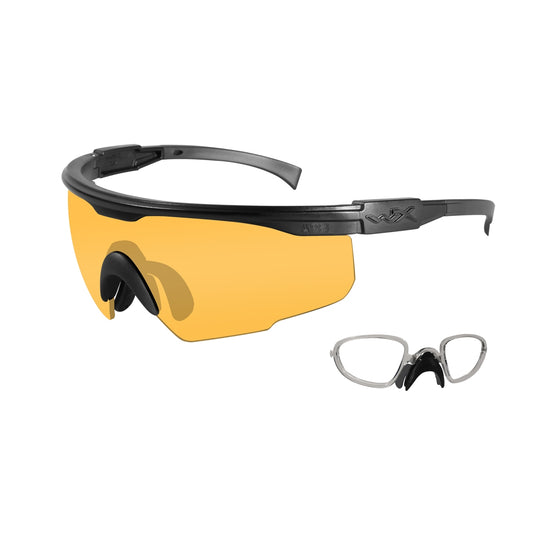 Wiley X PT-1 Changeable Sunglasses Rx Ready with High Velocity Protection - Matte Black Frame with Light Rust Lenses with Rx Insert (PT-1LRX)