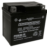 Power-Sonic PTX5LBS-FS 4Ah 12V Ultra Sport Series Sealed Lead Acid (SLA) Battery - 80CCA
