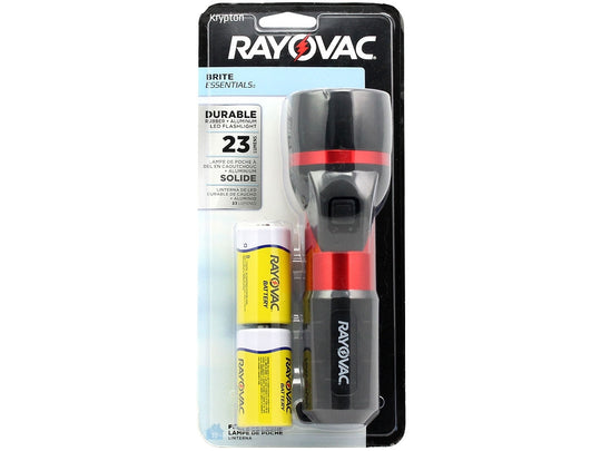 Rayovac Value Bright Krypton Flashlight - Incandescent Bulb - 23 Lumens - Includes 2 x D Cells (2D-B-RBC)