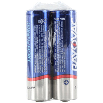 Rayovac 815-2SH (2PK) AA 1.5V Alkaline Zinc-Manganese Dioxide (Zn/MgO2) Button Top Batteries - Shrink Packs