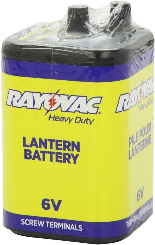 Rayovac 945R4 9700mAh 6V Zinc Chloride (ZnCl) Heavy-Duty Lantern Battery with Screw Terminals - Shrink Pack