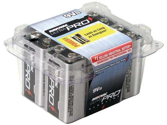 Rayovac Ultra Pro AL-9V-8 Alkaline Batteries with Snap Connectors - 8 Pack