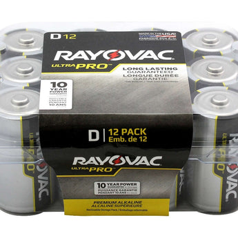 Rayovac Ultra Pro AL-D-12 Alkaline Button Top Batteries - 12 Pack